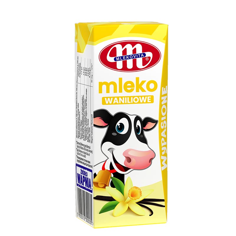 Молоко з ванільним смаком, ТМ "Mlekovita", 200 мл