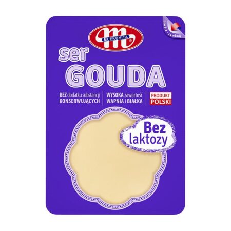 Сир Гауда без лактози, ТМ "Mlekovita", нарізка 150г