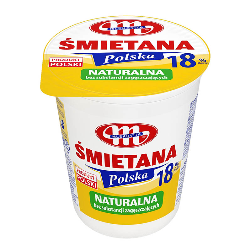 Сметана 18%, ТМ "Mlekovita", 400 г