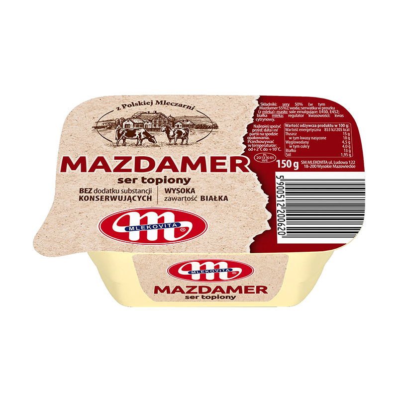 Сир плавлений намазка Маздамер, ТМ "Mlekovita", 150г