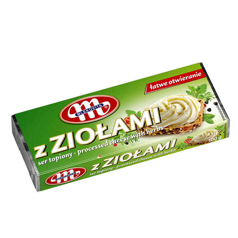 Сир плавлений з зеленню, ТМ "Mlekovita", 100г
