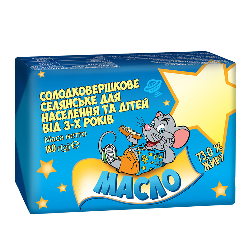 Масло "Для дітей від 3-х років", ТМ "Клуб сиру", 180г