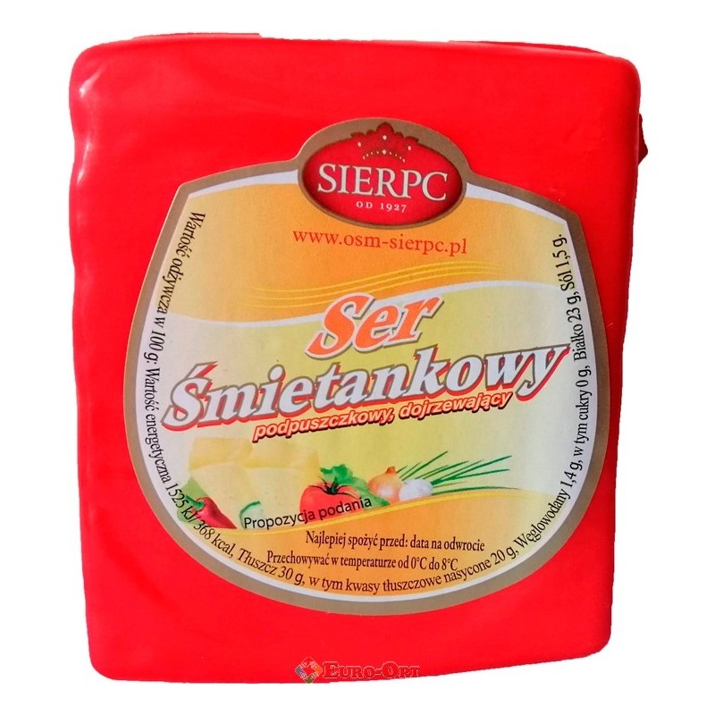 Сир "Вершковий" (Сметанковий) ТМ SIERPC півбрус 500 г