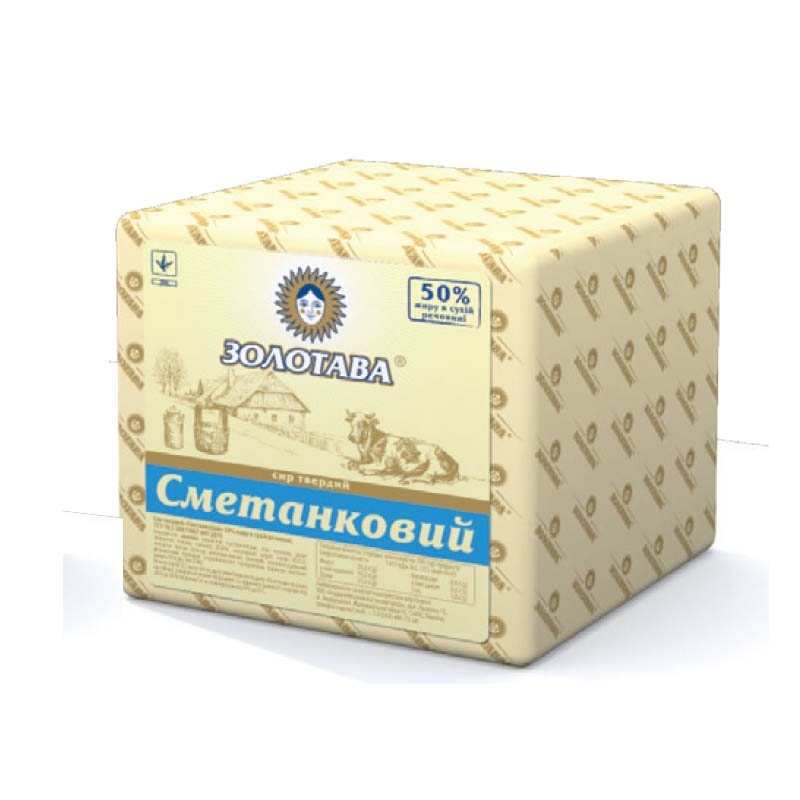 Сир "Сметанковий", ТМ "Золотава", півбрус